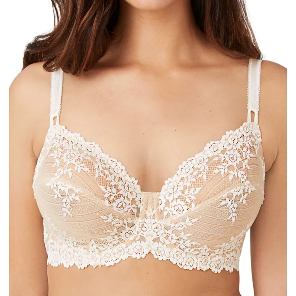 Wacoal Embrace Lace Underwire Bra 65191 40D Ivory Nude Floral Intimates Everyday